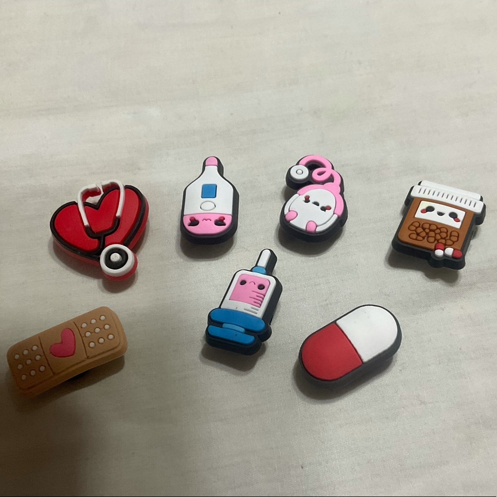 New Nurse Shoe Charms,7Pcs Medical Shapes